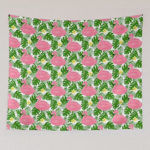 Item preview, Flamenco rosado sobre fondo tropical designed and sold by PadMode.