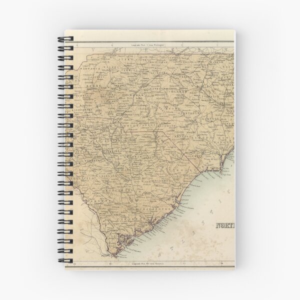 Item preview, Old Carolinas Map (1856) Vintage NC & SC Atlas designed and sold by BravuraMedia.