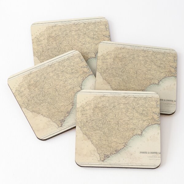 Item preview, Old Carolinas Map (1856) Vintage NC & SC Atlas designed and sold by BravuraMedia.