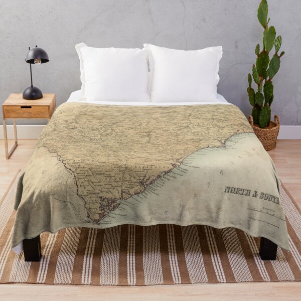 Item preview, Old Carolinas Map (1856) Vintage NC & SC Atlas designed and sold by BravuraMedia.