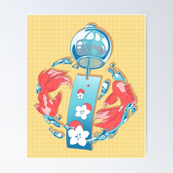 Item preview, The cute Japanese wind bell and the goldfish designed and sold by AnGoArt.