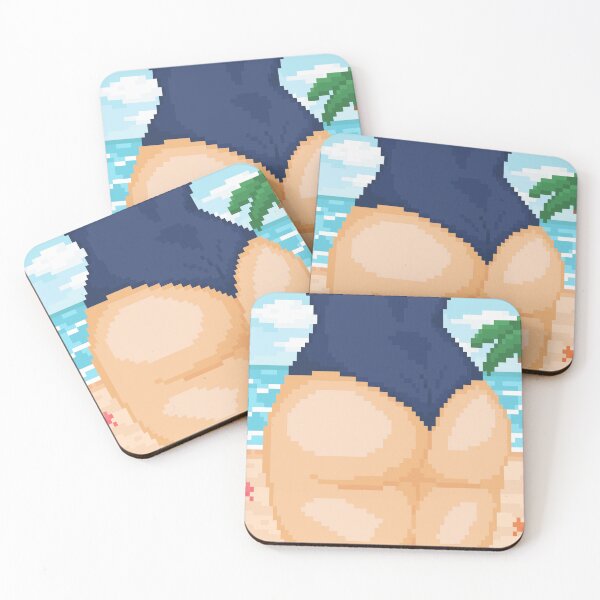 Item preview, Pixel Art Retro Sexy Beach and Cute butt in Anime Swimsuit designed and sold by TakoyakiTech.