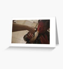 Blood on my leather Greeting Card