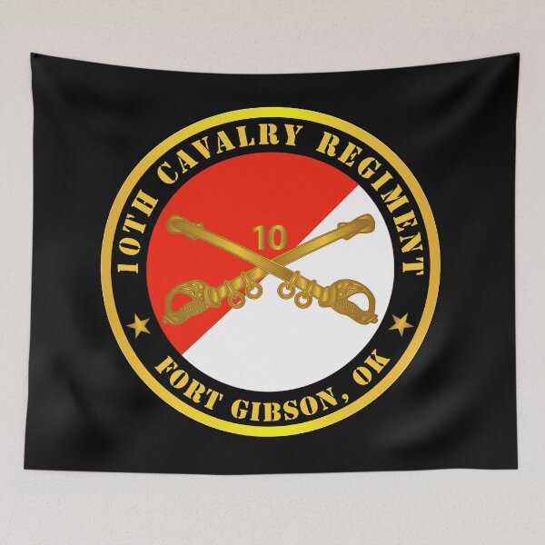 Item preview, Army - 10th Cavalry Regiment - Fort Gibson, OK w Cav Branch designed and sold by Military Insignia Products.