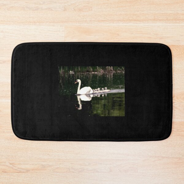 Item preview, Mother Mute Swan with Six Babies Swimming in Pond designed and sold by Stephen Orsillo.