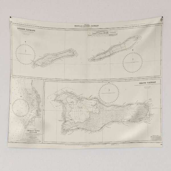 Item preview, Old Cayman Islands Map (1880) Vintage Caymanian Isle Chart designed and sold by BravuraMedia.