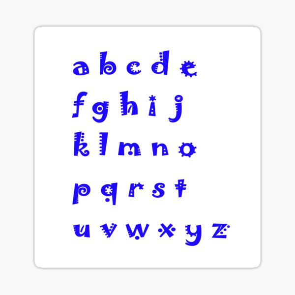 Alphabet blue letters Sticker