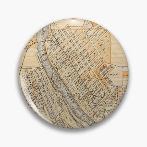 Item preview, Old Cedar Rapids IA Map (1875) Vintage City of Five Seasons Iowa Atlas designed and sold by BravuraMedia.