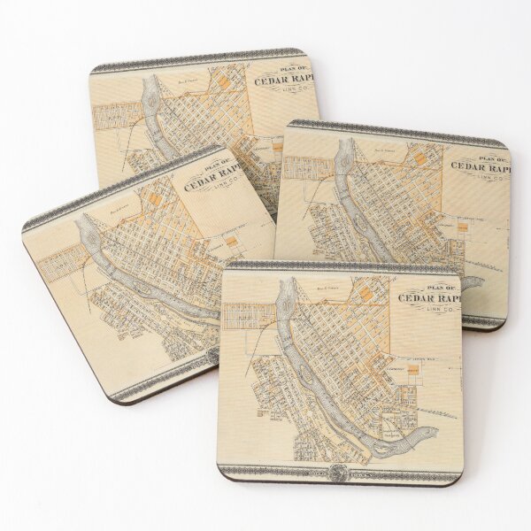 Item preview, Old Cedar Rapids IA Map (1875) Vintage City of Five Seasons Iowa Atlas designed and sold by BravuraMedia.