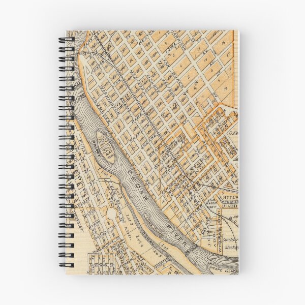 Item preview, Old Cedar Rapids IA Map (1875) Vintage City of Five Seasons Iowa Atlas designed and sold by BravuraMedia.
