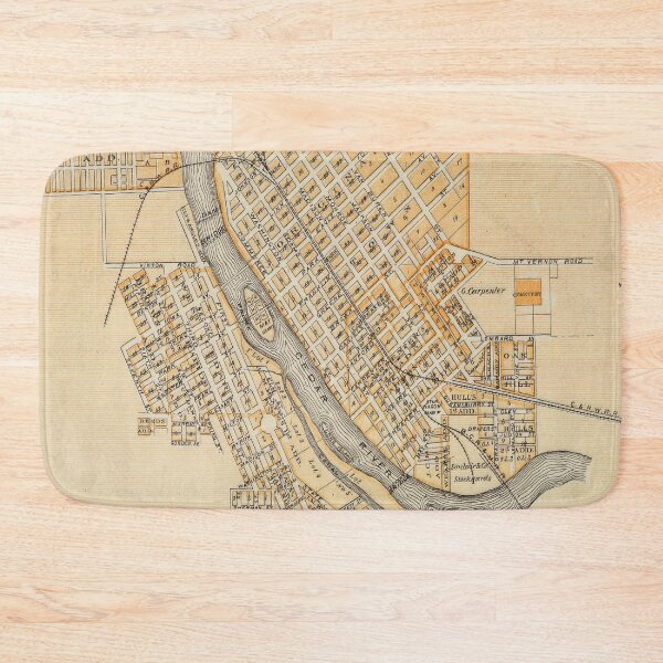 Item preview, Old Cedar Rapids IA Map (1875) Vintage City of Five Seasons Iowa Atlas designed and sold by BravuraMedia.