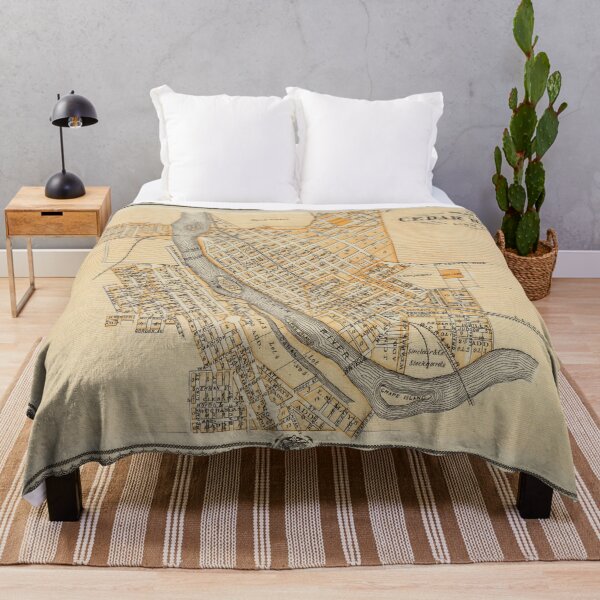 Item preview, Old Cedar Rapids IA Map (1875) Vintage City of Five Seasons Iowa Atlas designed and sold by BravuraMedia.