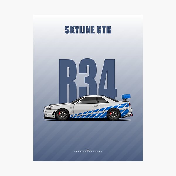 Nissan Skyline R34 GT-R Fast And Furious Photographic Print for