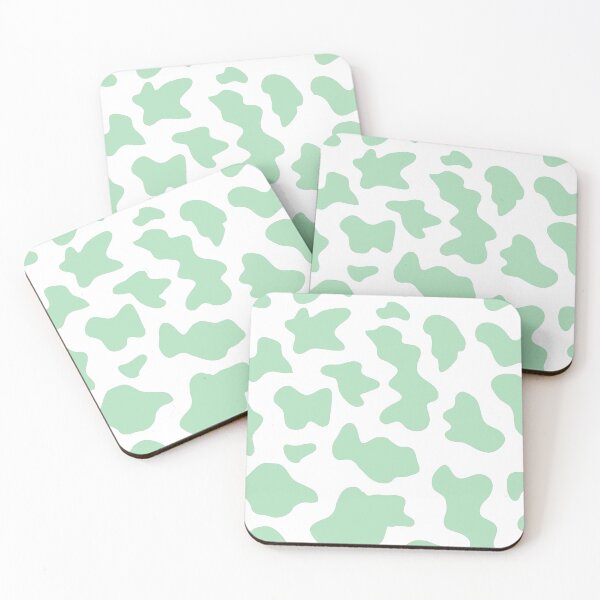 Item preview, aesthetic indie kidcore cow print seamless pattern sage green designed and sold by mikrocosmox.