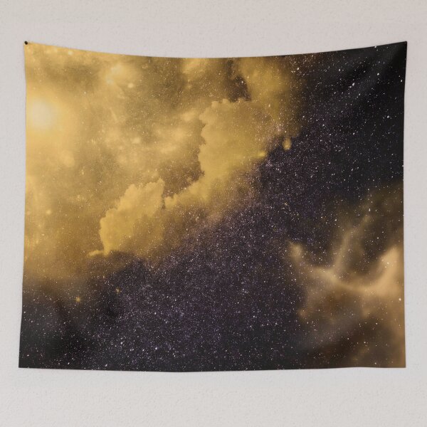 Item preview, The Eternal Gold Mist, space, galaxy, dark starry black tapestry, trendy home decor art, wall designed and sold by August-E.