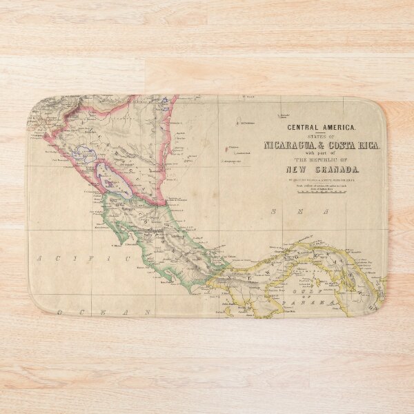 Item preview, Old Central America Map (1857) Vintage Latin America Countries Atlas designed and sold by BravuraMedia.
