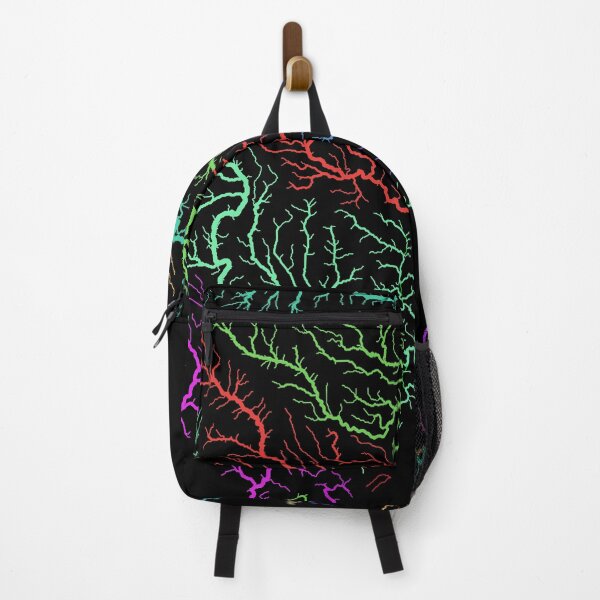 Item preview, North Carolina River Basin Map in Rainbow Colours with Black Background designed and sold by GrasshopperGeo.