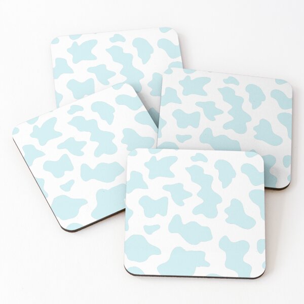 Item preview, aesthetic indie kidcore cow print seamless pattern baby blue designed and sold by mikrocosmox.