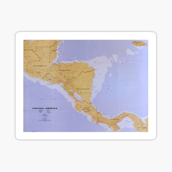 Item preview, Central America Map (1990) Vintage Latin America Countries Atlas designed and sold by BravuraMedia.