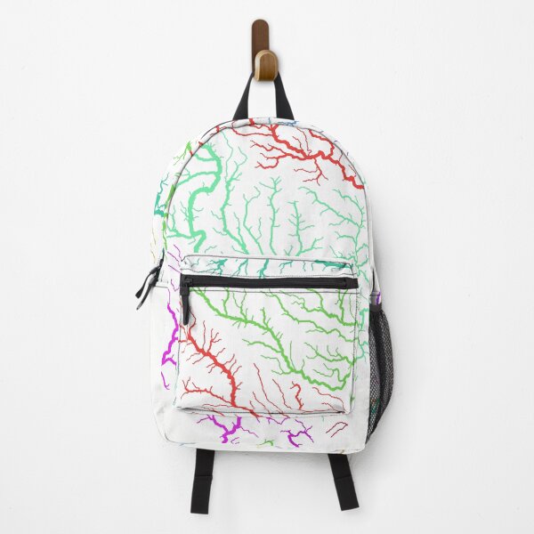Item preview, North Carolina River Basin Map in Rainbow Colours with White Background designed and sold by GrasshopperGeo.