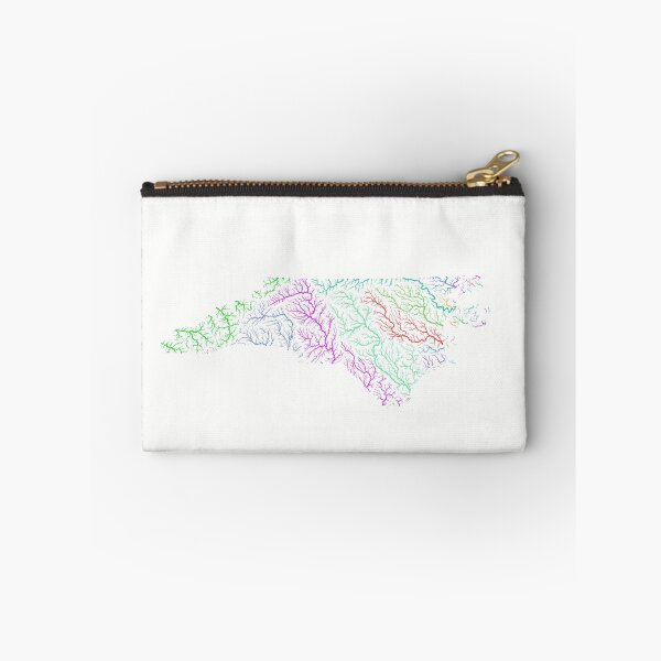 Item preview, North Carolina River Basin Map in Rainbow Colours with White Background designed and sold by GrasshopperGeo.