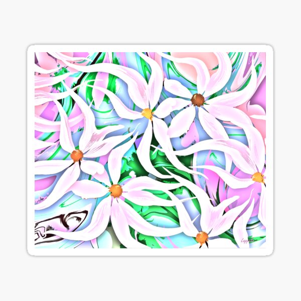 Pastel Daisy Abstract Sticker