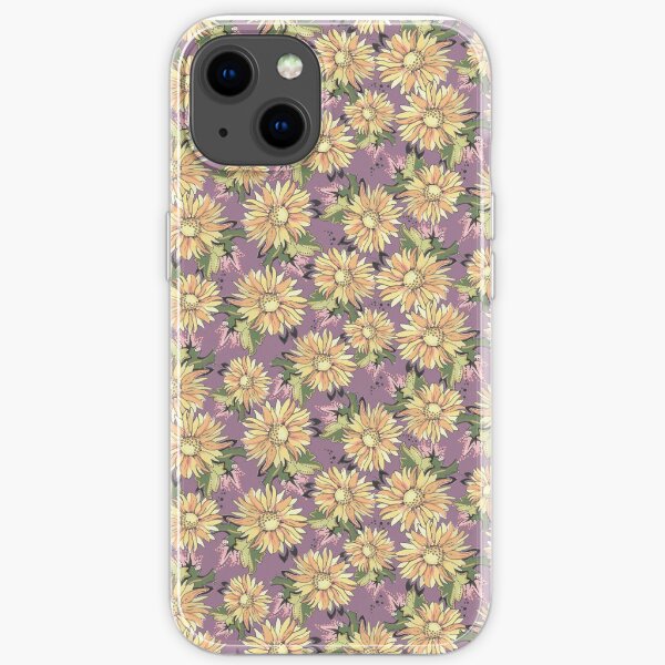 Color Sunflowers Allover print- Vintage Colorful Floral iPhone Soft Case