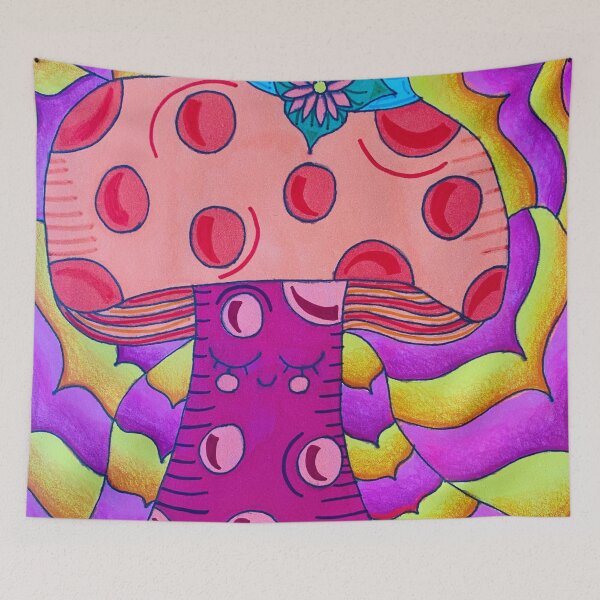 Item preview, Shaded Abstract Trippy Kawaii Mushroom designed and sold by artbyalette.