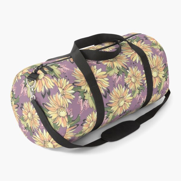 Color Sunflowers Allover print- Vintage Colorful Floral Duffle Bag