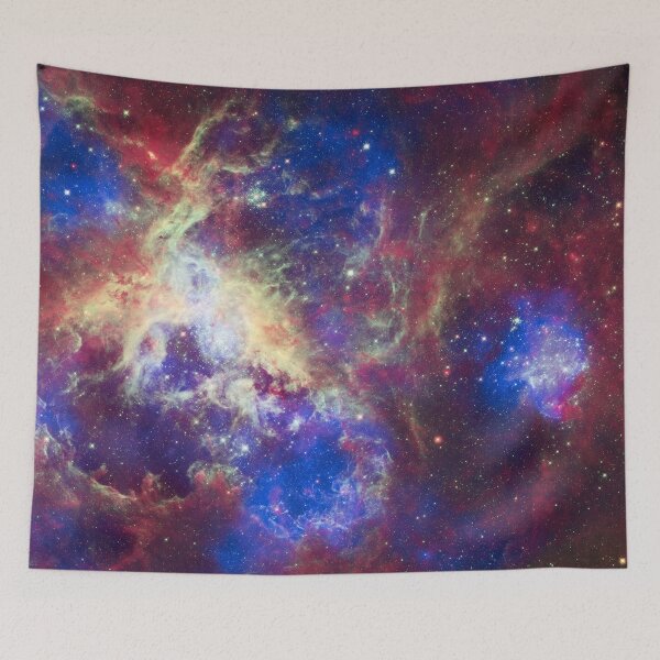 Item preview, Tarantula Nebula, starry aesthetic red, blue golden, galaxy, shiny space tapestry, trendy home decor art, wall designed and sold by August-E.