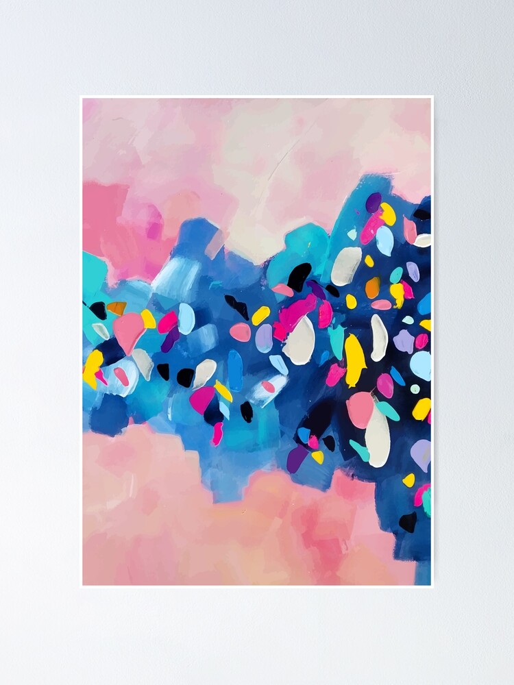 "Modern Pink Abstract Painting 2, Colorful Contemporary Painting