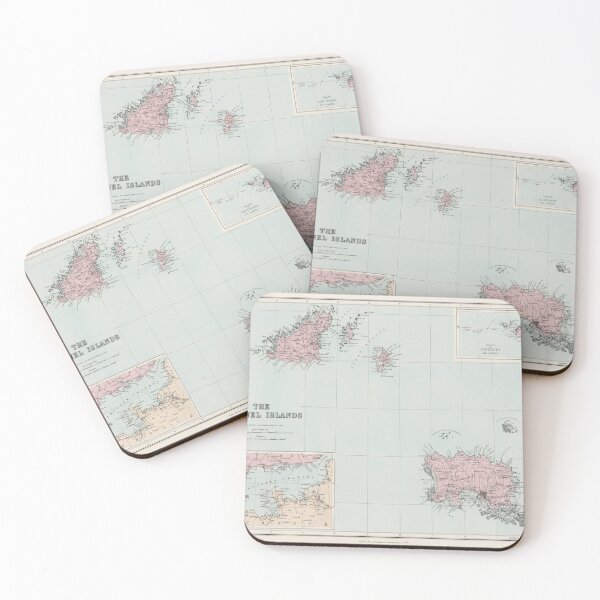 Item preview, Old Channel Islands Map (1904) Vintage Guernsey & Jersey Isle Atlas designed and sold by BravuraMedia.