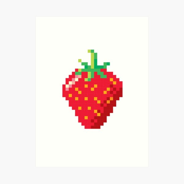 "Pixel Strawberry" Art Print by lisa86f | Redbubble