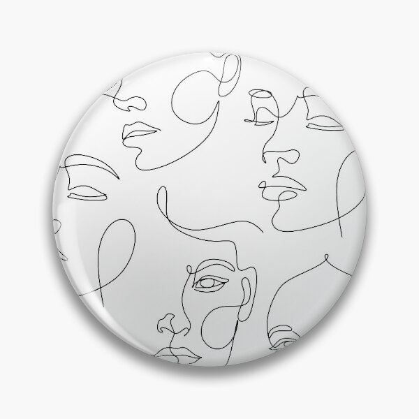 Item preview, Continuous line, drawing of faces, fashion minimalist concept, vector illustration. Modern fashionable pattern. designed and sold by OneLinePrint.