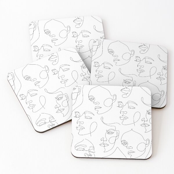 Item preview, Continuous line, drawing of faces, fashion minimalist concept, vector illustration. Modern fashionable pattern. designed and sold by OneLinePrint.