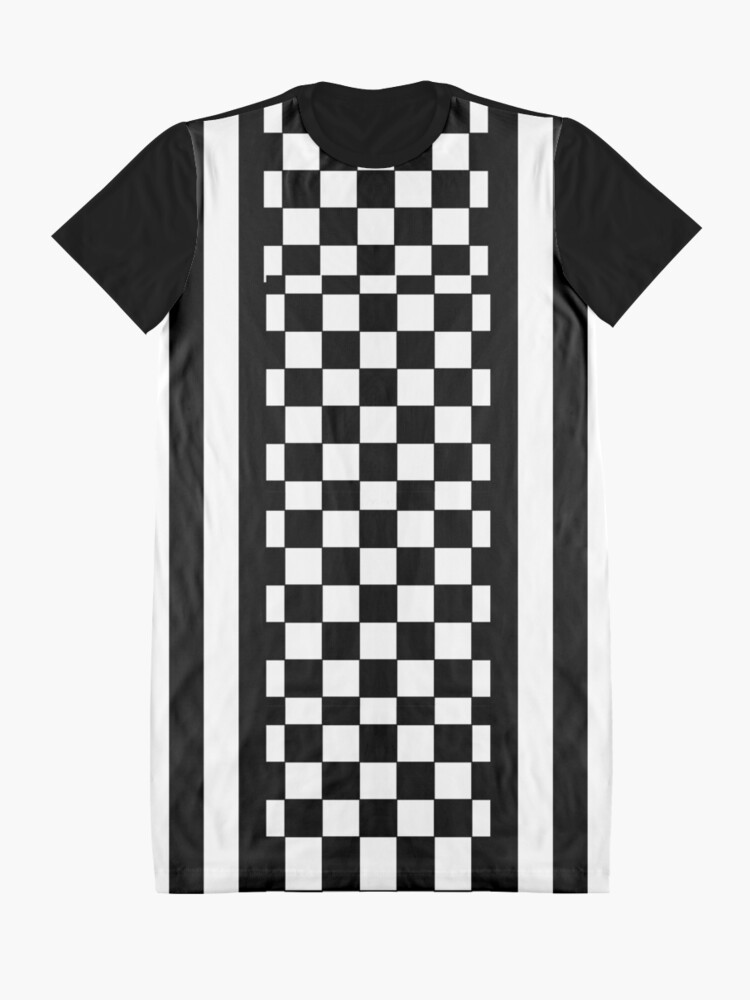 Checkered Checker Black & White Vertical Stripe T-Shirt Checkered Checker Black & White Vertical Stripe T-Shirt
