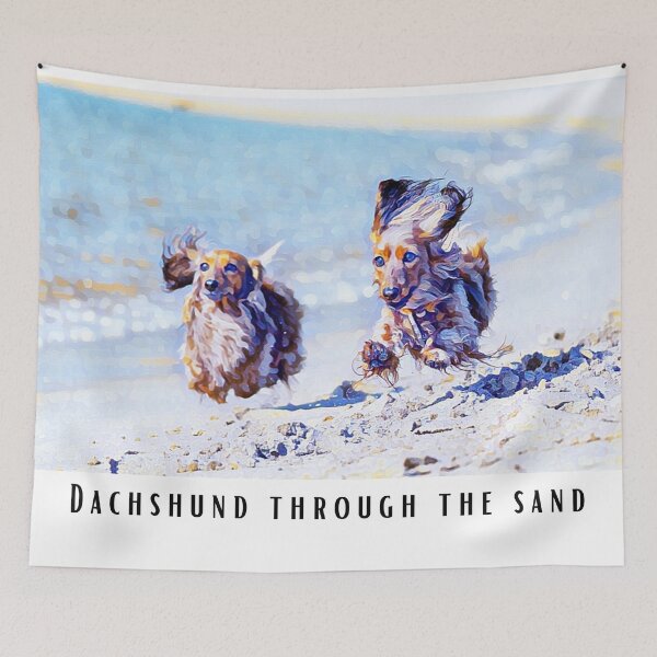 Item preview, Dachshund Through the Sand Funny Abstract Beach Dog Meme 1 designed and sold by PeriodicLabel.
