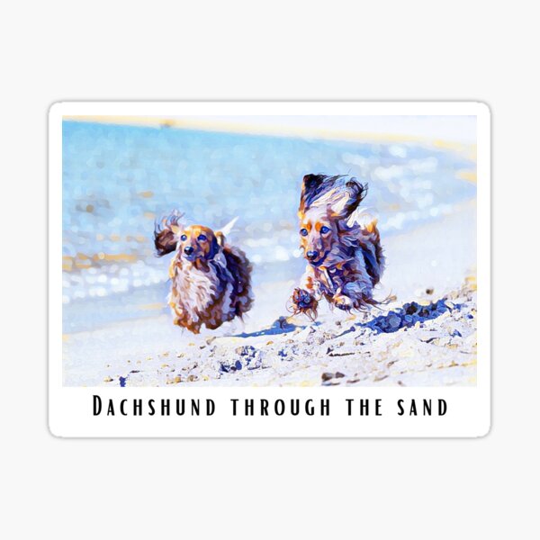 Item preview, Dachshund Through the Sand Funny Abstract Beach Dog Meme 1 designed and sold by PeriodicLabel.