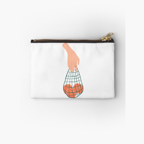 Item preview, Hand holding a string bag full of fruits designed and sold by mikhaleeevich.