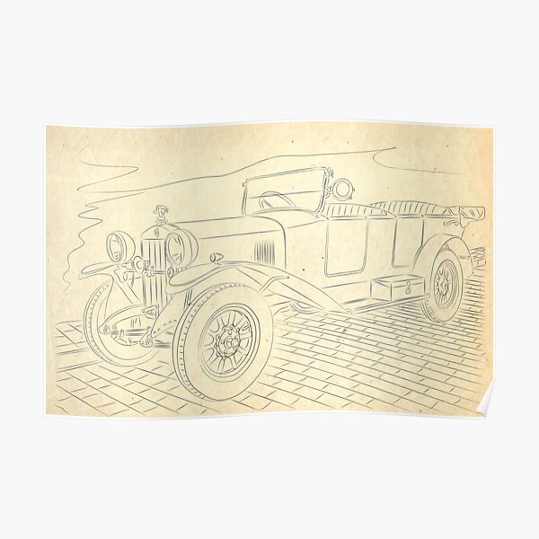 Download Car Pencil Sketch Posters Redbubble