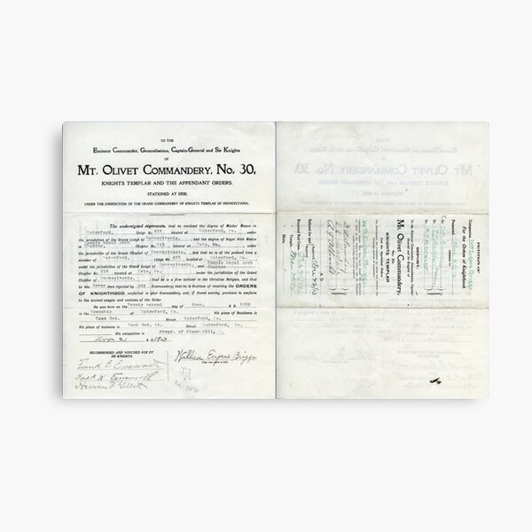 Item preview, 1913 Petition of Companion Wm. Eugene Briggs, Mt. Olivet Commandery No.30 Knights Templar designed and sold by West Kentucky Genealogy.