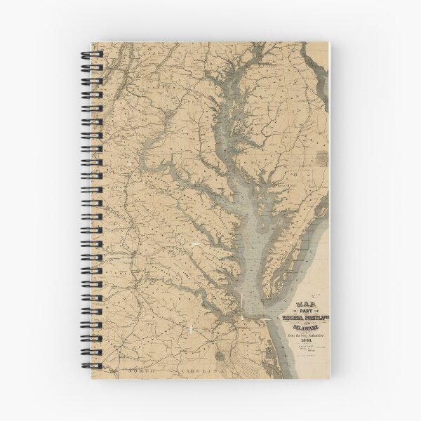 Item preview, Old Chesapeake Bay Map (1861) Vintage Coastal Virginia Atlas designed and sold by BravuraMedia.