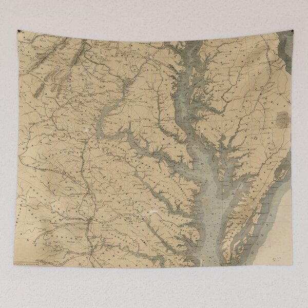 Item preview, Old Chesapeake Bay Map (1861) Vintage Coastal Virginia Atlas designed and sold by BravuraMedia.