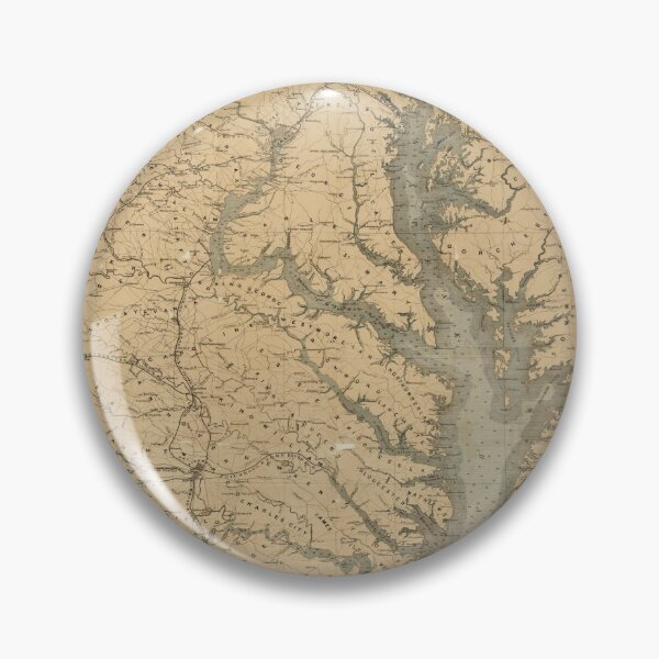 Item preview, Old Chesapeake Bay Map (1861) Vintage Coastal Virginia Atlas designed and sold by BravuraMedia.