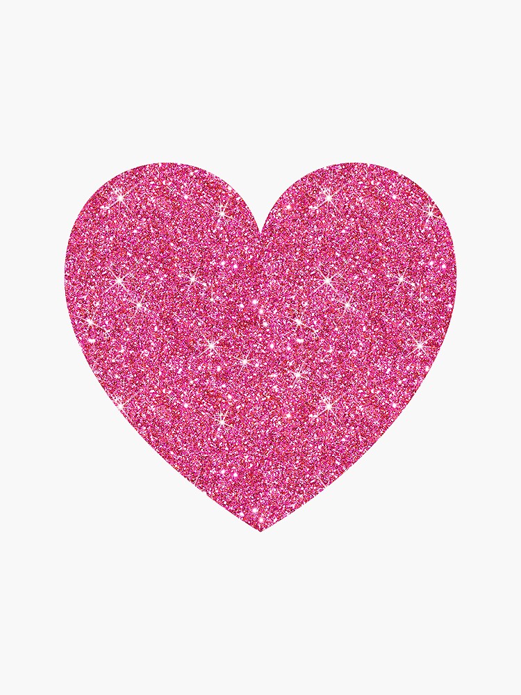 Pink glitter heart - PRINTED IMAGE | Sticker