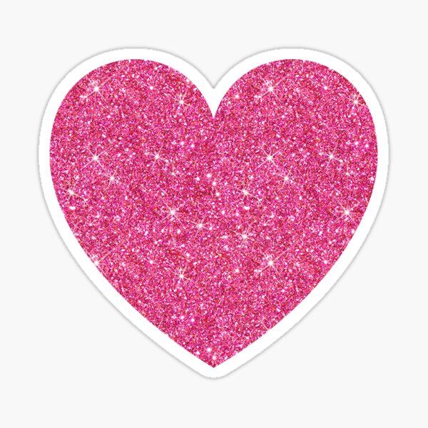 Pink glitter heart - PRINTED IMAGE Sticker for Sale by Mhea