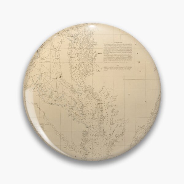 Item preview, Old Chesapeake Bay Map (1855) Vintage Virginia & Maryland Nautical Chart designed and sold by BravuraMedia.