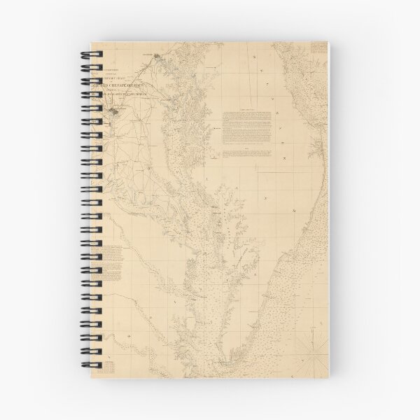 Item preview, Old Chesapeake Bay Map (1855) Vintage Virginia & Maryland Nautical Chart designed and sold by BravuraMedia.