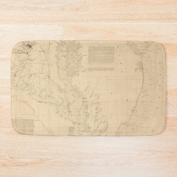 Item preview, Old Chesapeake Bay Map (1855) Vintage Virginia & Maryland Nautical Chart designed and sold by BravuraMedia.