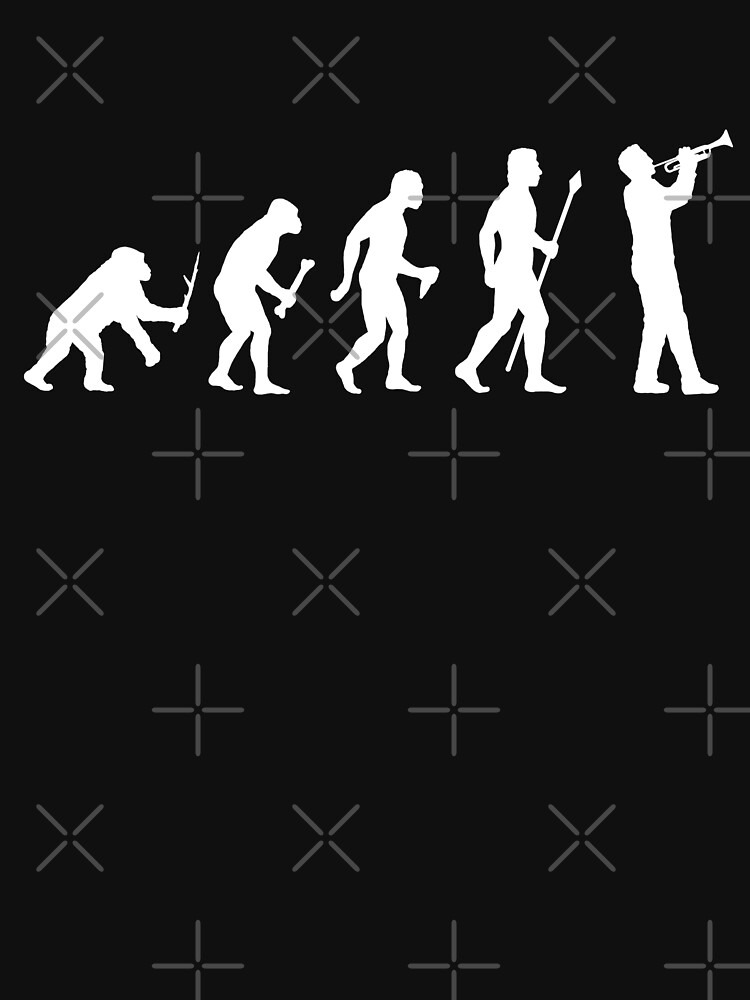 Funny Trumpet Evolution Of Man Silhouette by BeyondEvolved